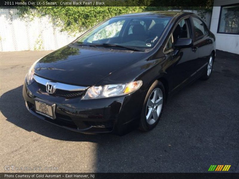 Crystal Black Pearl / Black 2011 Honda Civic LX-S Sedan