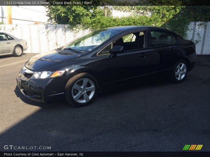 Crystal Black Pearl / Black 2011 Honda Civic LX-S Sedan