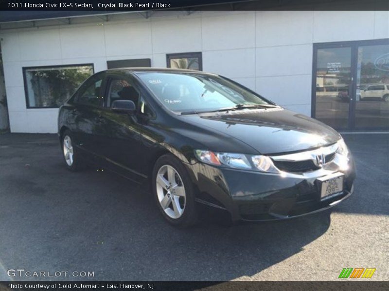 Crystal Black Pearl / Black 2011 Honda Civic LX-S Sedan
