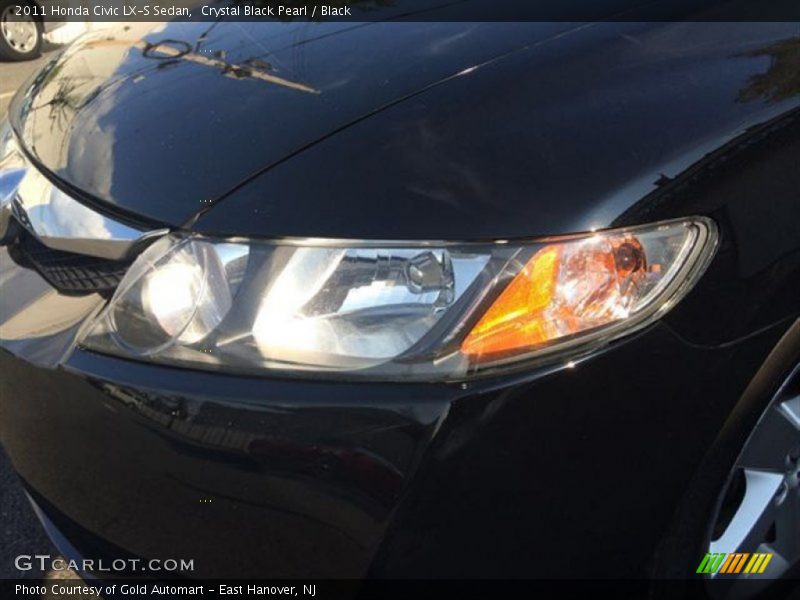Crystal Black Pearl / Black 2011 Honda Civic LX-S Sedan