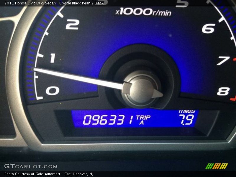 Crystal Black Pearl / Black 2011 Honda Civic LX-S Sedan