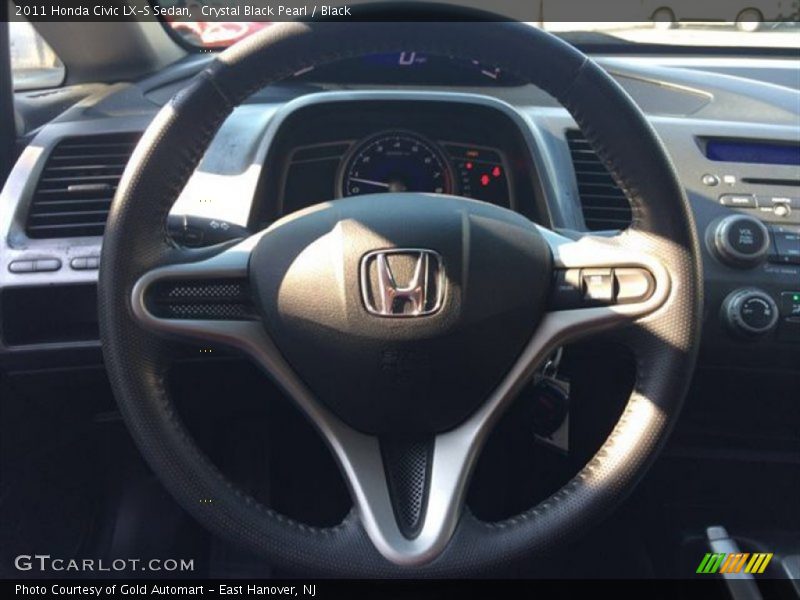 Crystal Black Pearl / Black 2011 Honda Civic LX-S Sedan