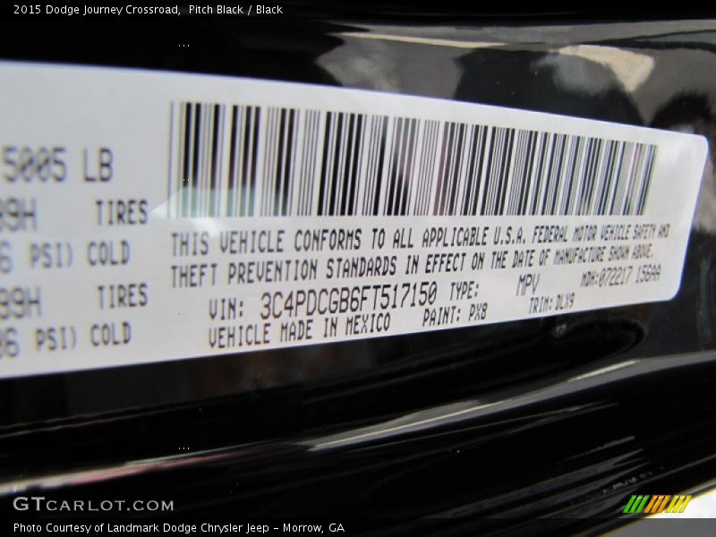 Pitch Black / Black 2015 Dodge Journey Crossroad
