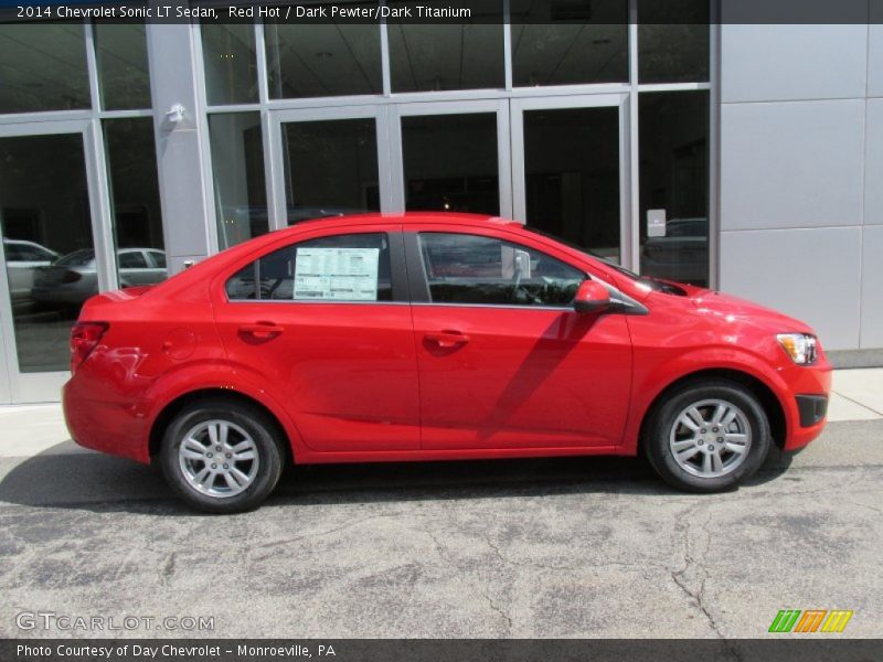 Red Hot / Dark Pewter/Dark Titanium 2014 Chevrolet Sonic LT Sedan