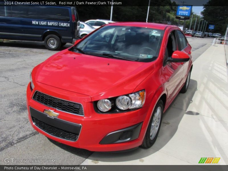 Red Hot / Dark Pewter/Dark Titanium 2014 Chevrolet Sonic LT Sedan