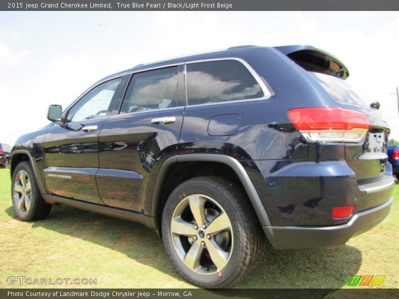 True Blue Pearl / Black/Light Frost Beige 2015 Jeep Grand Cherokee Limited