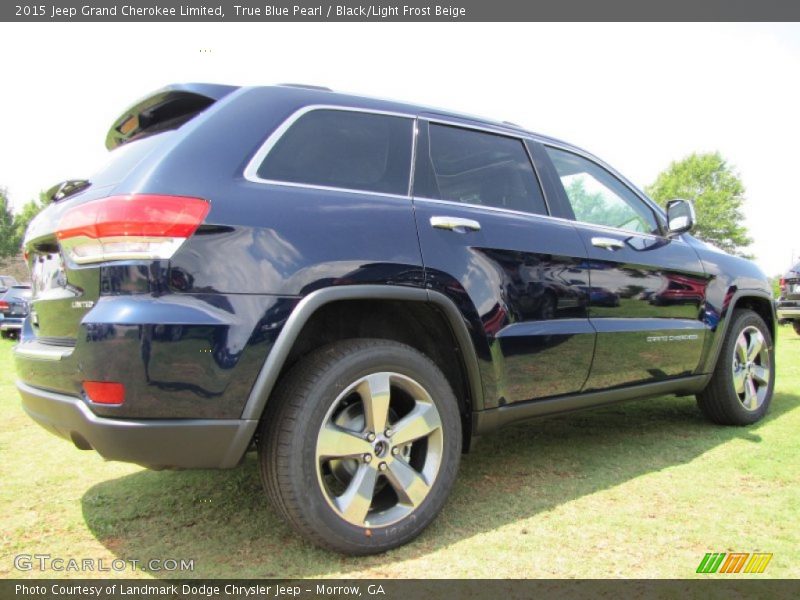 True Blue Pearl / Black/Light Frost Beige 2015 Jeep Grand Cherokee Limited