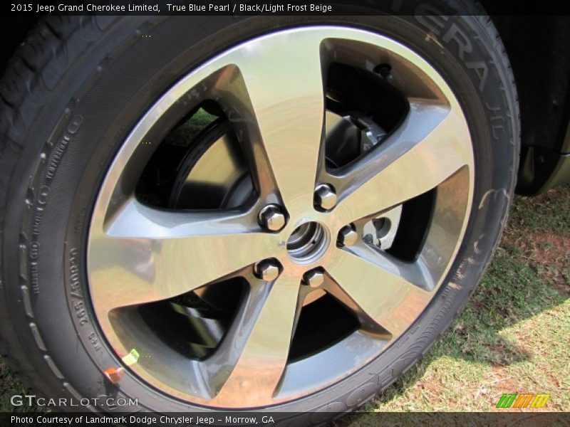 True Blue Pearl / Black/Light Frost Beige 2015 Jeep Grand Cherokee Limited