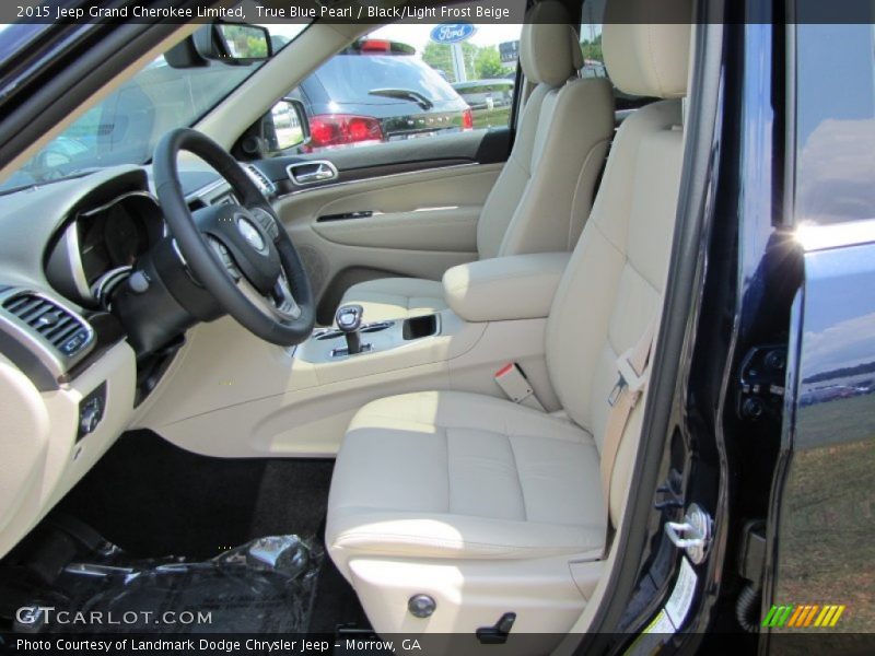 True Blue Pearl / Black/Light Frost Beige 2015 Jeep Grand Cherokee Limited