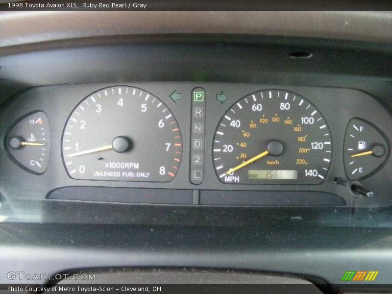 Ruby Red Pearl / Gray 1998 Toyota Avalon XLS