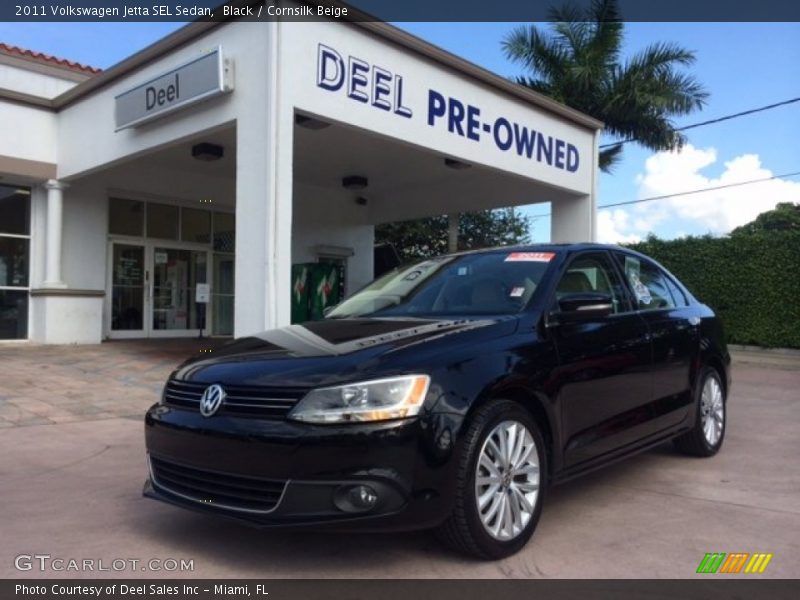 Black / Cornsilk Beige 2011 Volkswagen Jetta SEL Sedan