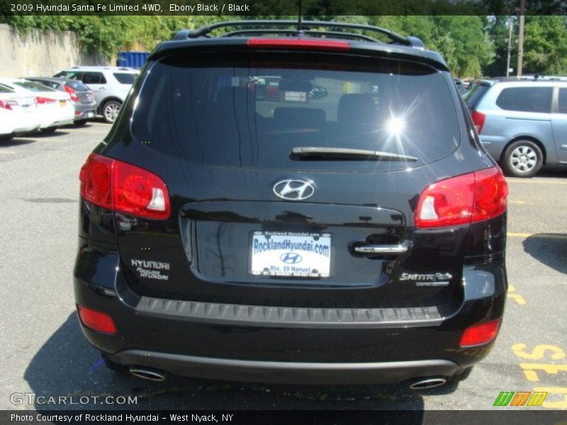 Ebony Black / Black 2009 Hyundai Santa Fe Limited 4WD