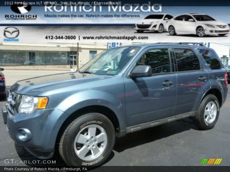 Steel Blue Metallic / Charcoal Black 2012 Ford Escape XLT V6 4WD