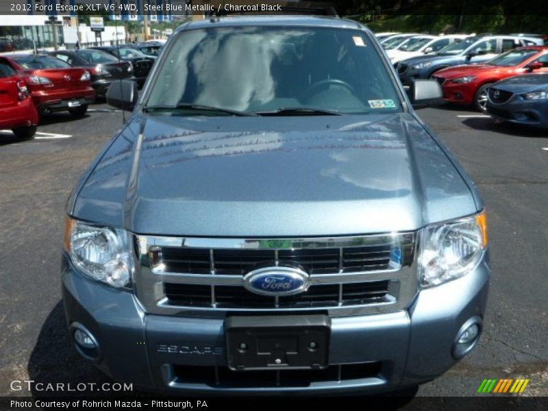 Steel Blue Metallic / Charcoal Black 2012 Ford Escape XLT V6 4WD