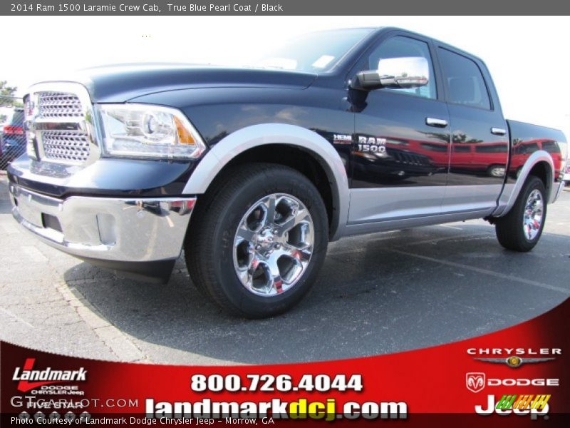 True Blue Pearl Coat / Black 2014 Ram 1500 Laramie Crew Cab