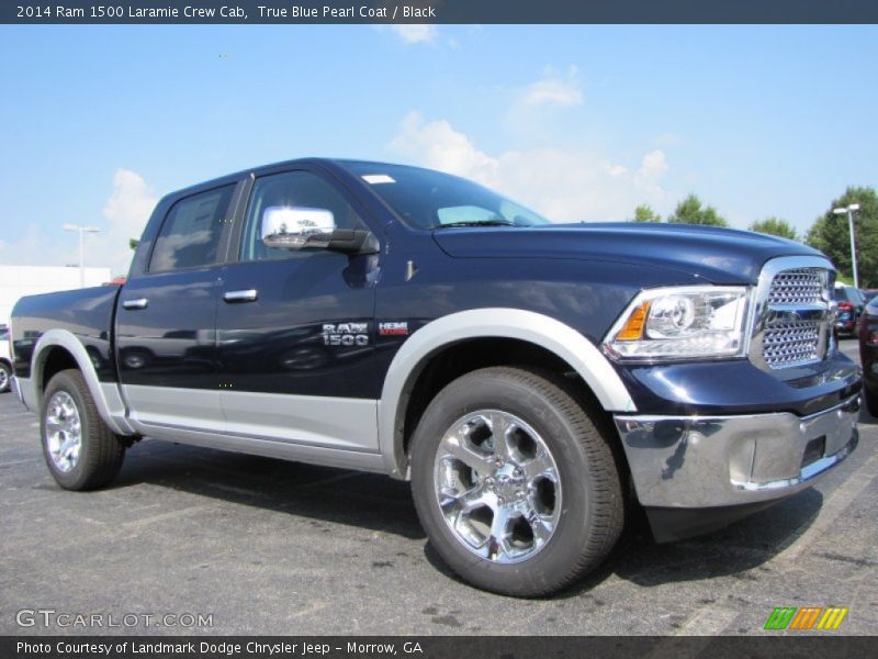 True Blue Pearl Coat / Black 2014 Ram 1500 Laramie Crew Cab