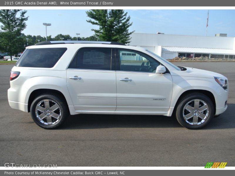 White Diamond Tricoat / Ebony 2015 GMC Acadia Denali AWD