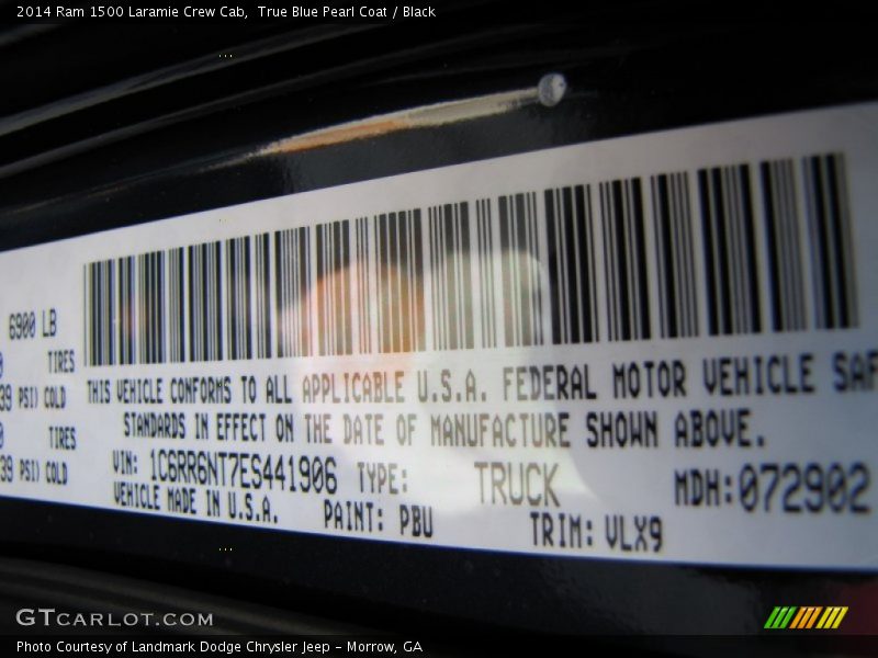 True Blue Pearl Coat / Black 2014 Ram 1500 Laramie Crew Cab