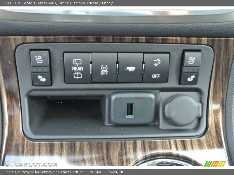 White Diamond Tricoat / Ebony 2015 GMC Acadia Denali AWD