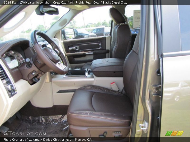 Prairie Pearl Coat / Black/Diesel Gray 2014 Ram 1500 Laramie Longhorn Crew Cab 4x4