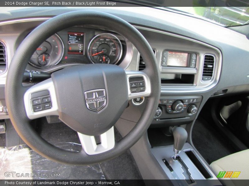 Pitch Black / Black/Light Frost Beige 2014 Dodge Charger SE