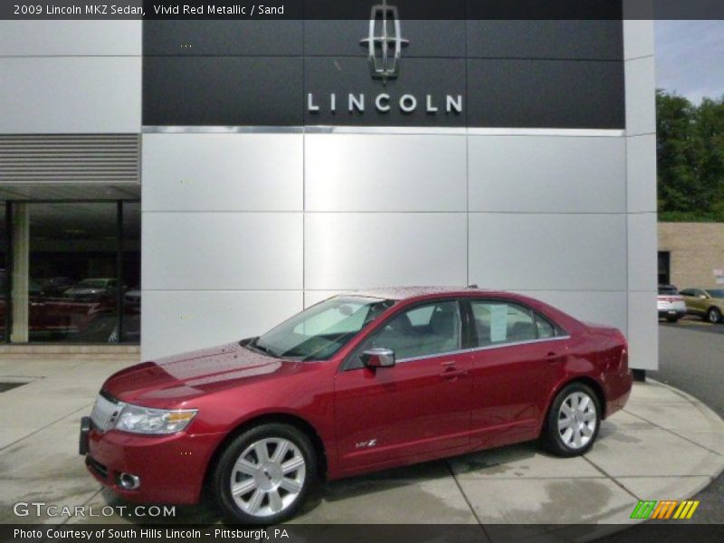 Vivid Red Metallic / Sand 2009 Lincoln MKZ Sedan
