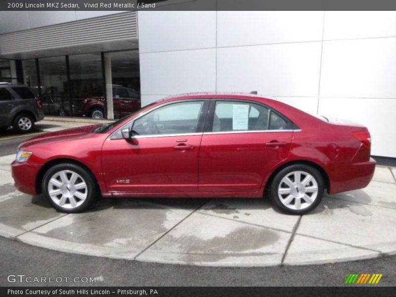 Vivid Red Metallic / Sand 2009 Lincoln MKZ Sedan