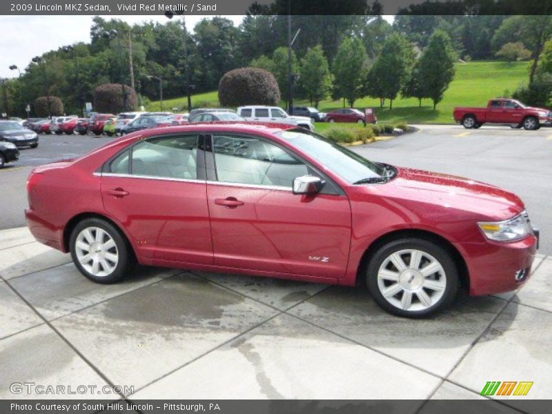 Vivid Red Metallic / Sand 2009 Lincoln MKZ Sedan