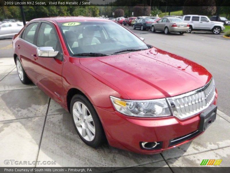 Vivid Red Metallic / Sand 2009 Lincoln MKZ Sedan