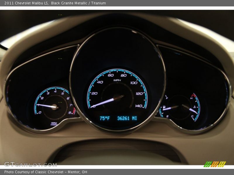 Black Granite Metallic / Titanium 2011 Chevrolet Malibu LS