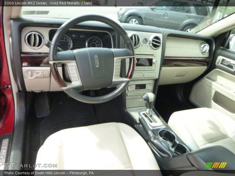 Vivid Red Metallic / Sand 2009 Lincoln MKZ Sedan