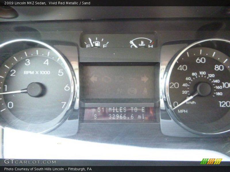 Vivid Red Metallic / Sand 2009 Lincoln MKZ Sedan