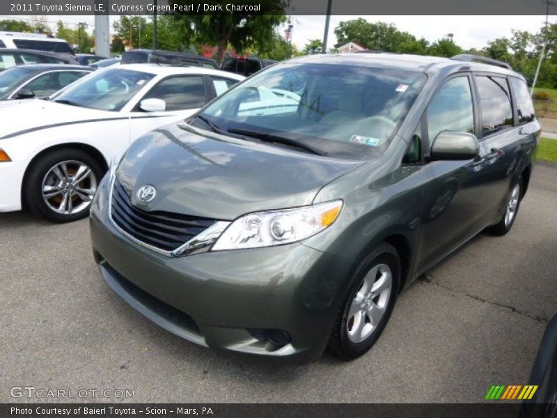 Cypress Green Pearl / Dark Charcoal 2011 Toyota Sienna LE
