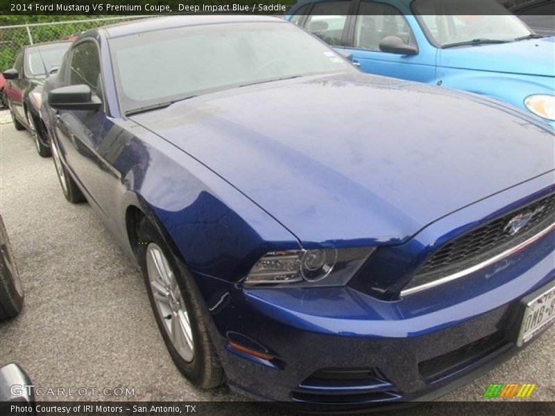 Deep Impact Blue / Saddle 2014 Ford Mustang V6 Premium Coupe