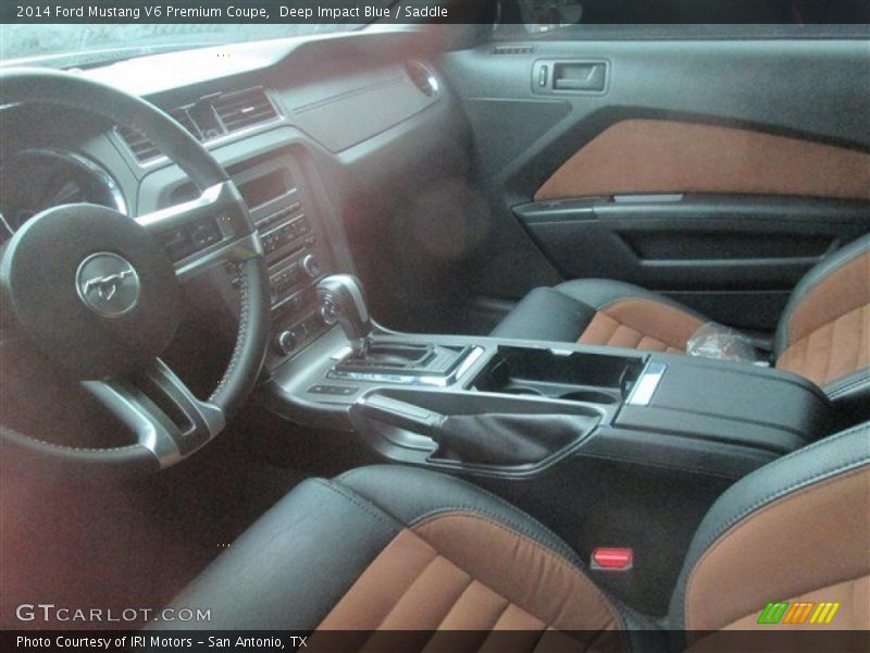 Deep Impact Blue / Saddle 2014 Ford Mustang V6 Premium Coupe