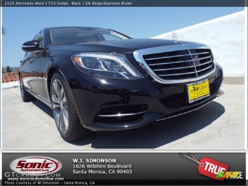 Black / Silk Beige/Espresso Brown 2015 Mercedes-Benz S 550 Sedan