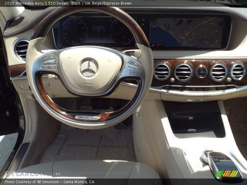 Black / Silk Beige/Espresso Brown 2015 Mercedes-Benz S 550 Sedan