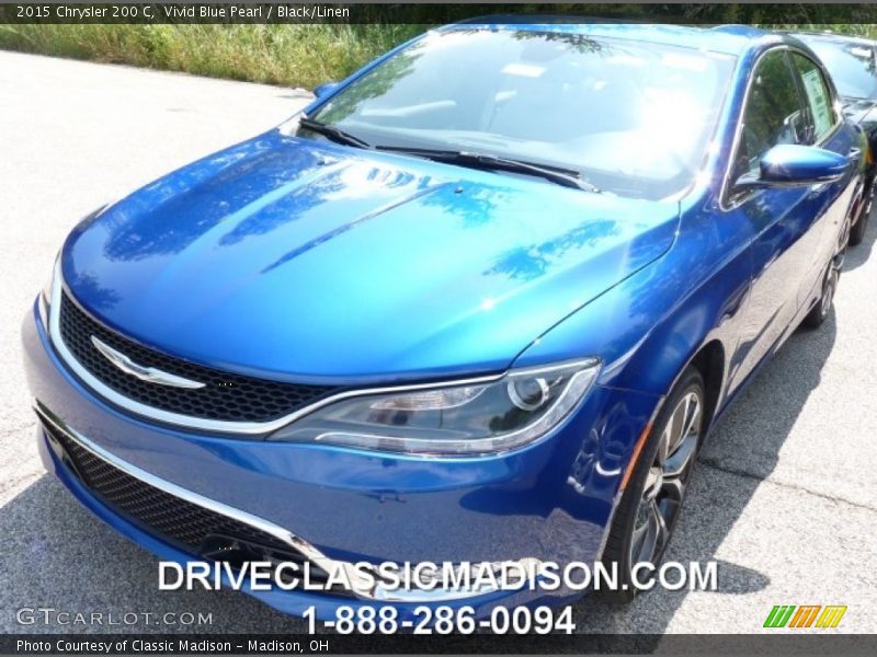 Vivid Blue Pearl / Black/Linen 2015 Chrysler 200 C