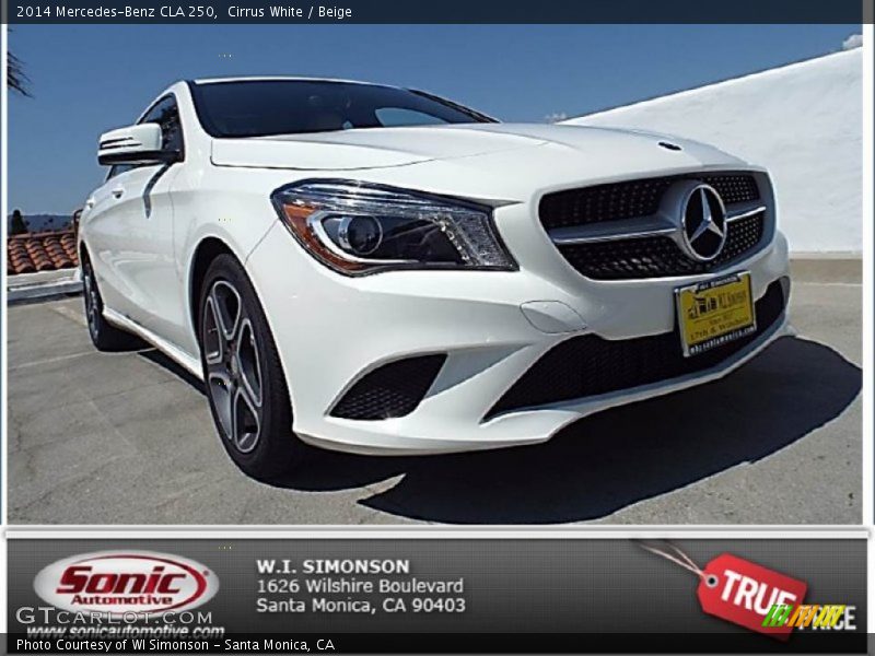 Cirrus White / Beige 2014 Mercedes-Benz CLA 250
