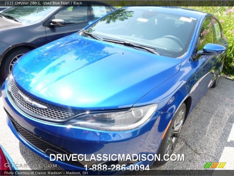 Vivid Blue Pearl / Black 2015 Chrysler 200 S