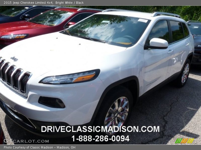 Bright White / Black 2015 Jeep Cherokee Limited 4x4