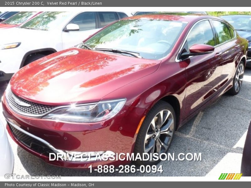 Velvet Red Pearl / Black/Linen 2015 Chrysler 200 C