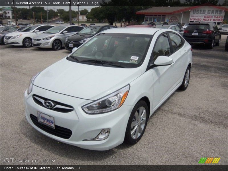 Century White / Beige 2014 Hyundai Accent GLS 4 Door