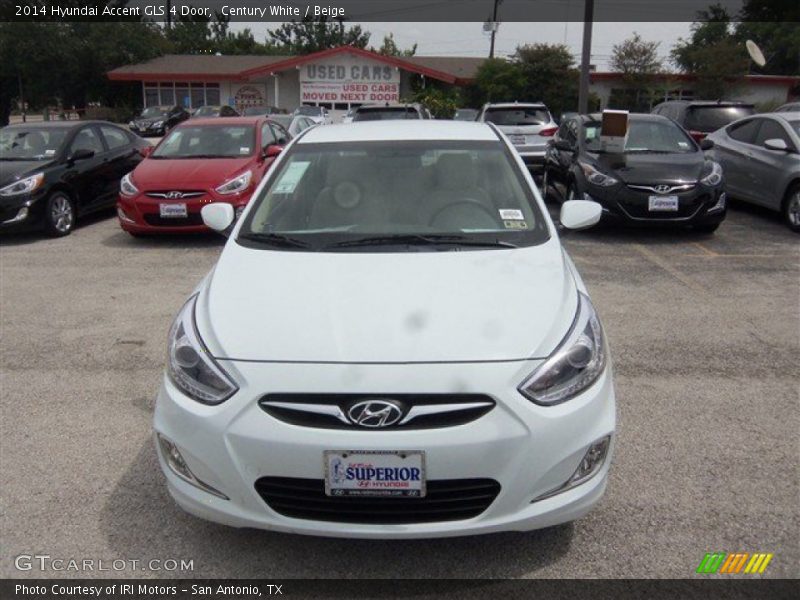 Century White / Beige 2014 Hyundai Accent GLS 4 Door