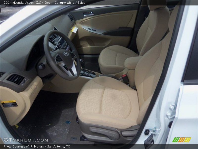 Century White / Beige 2014 Hyundai Accent GLS 4 Door