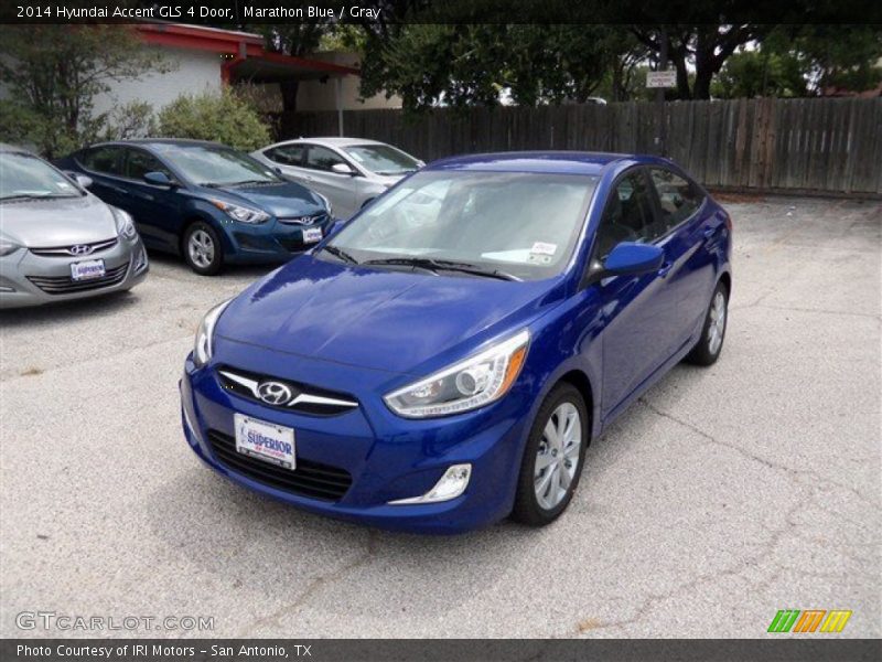 Marathon Blue / Gray 2014 Hyundai Accent GLS 4 Door