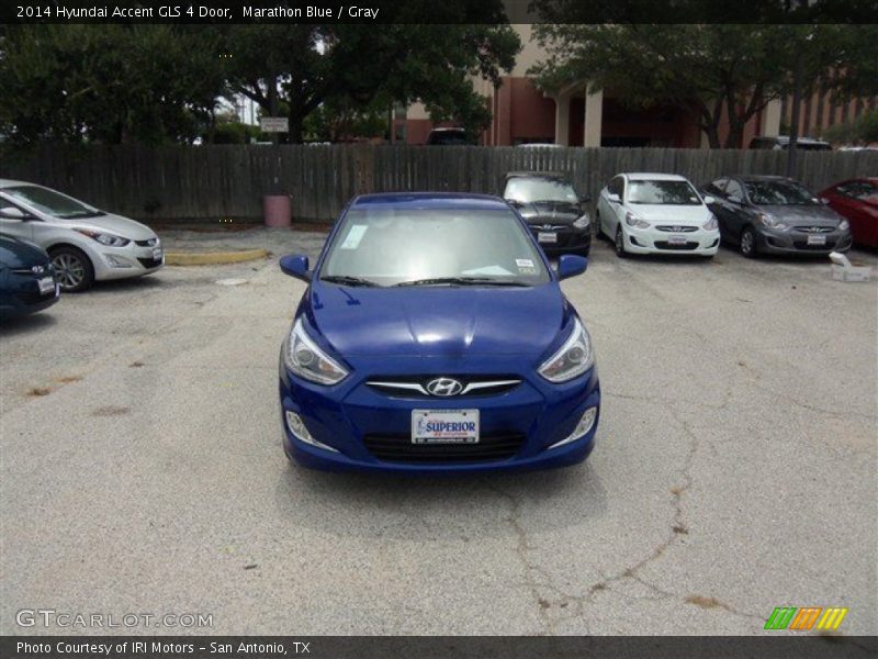 Marathon Blue / Gray 2014 Hyundai Accent GLS 4 Door