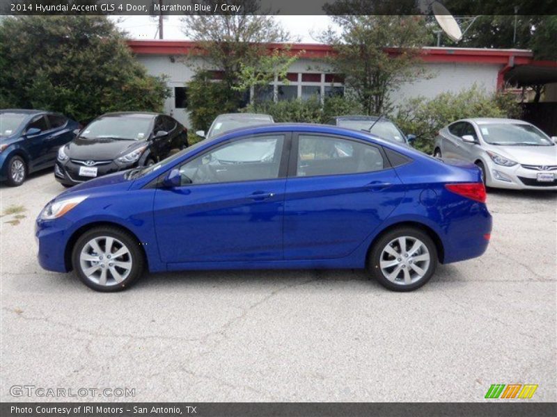 Marathon Blue / Gray 2014 Hyundai Accent GLS 4 Door