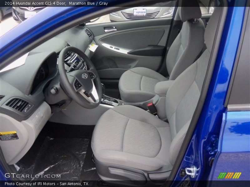 Marathon Blue / Gray 2014 Hyundai Accent GLS 4 Door