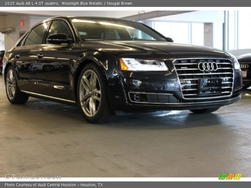 Moonlight Blue Metallic / Nougat Brown 2015 Audi A8 L 4.0T quattro